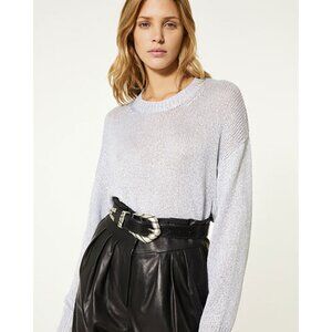 $723 IRO Narodi Metallic Silver Knit Sweater with Defects, Size XS fits like S/M